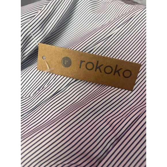 Rokoko Sun Dress Women's Blue Pinstriped Lined Size Small NWT - Picture 6 of 6